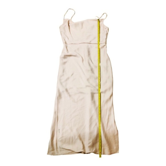 Taylor champagne light pink spaghetti strap cowlneck silk look maxi gown size 16 - Picture 6 of 13